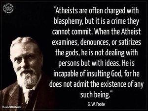 Atheists cannot commit blasphemy